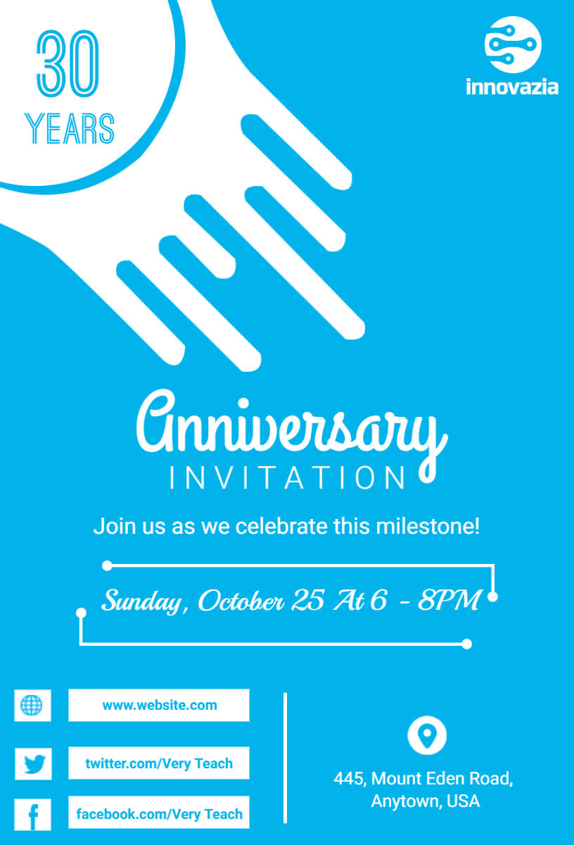Company 30year anniversary invitation template